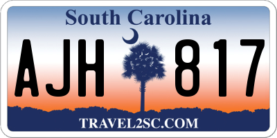SC license plate AJH817