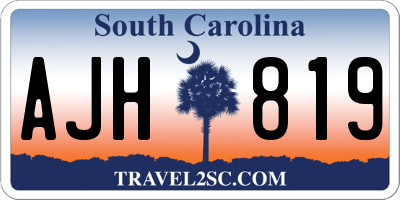 SC license plate AJH819