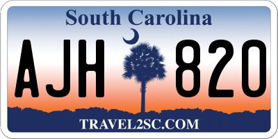 SC license plate AJH820