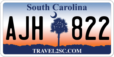 SC license plate AJH822