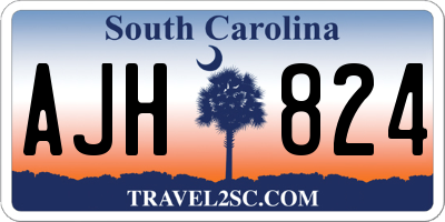 SC license plate AJH824