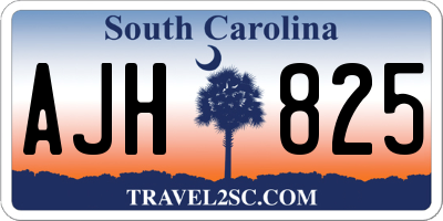 SC license plate AJH825