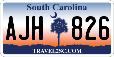 SC license plate AJH826
