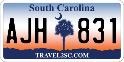 SC license plate AJH831
