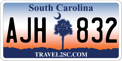 SC license plate AJH832