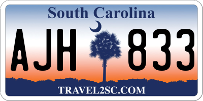 SC license plate AJH833
