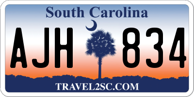 SC license plate AJH834
