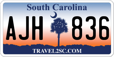 SC license plate AJH836