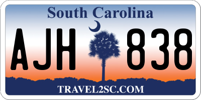 SC license plate AJH838