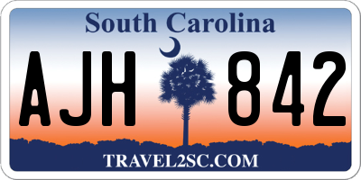 SC license plate AJH842