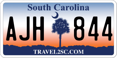 SC license plate AJH844