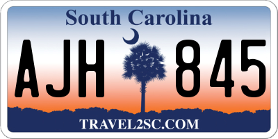 SC license plate AJH845