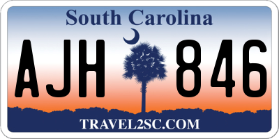 SC license plate AJH846