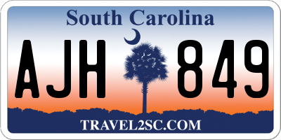 SC license plate AJH849