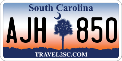 SC license plate AJH850