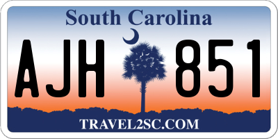 SC license plate AJH851