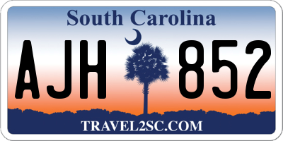 SC license plate AJH852
