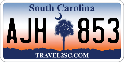 SC license plate AJH853