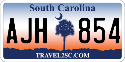 SC license plate AJH854