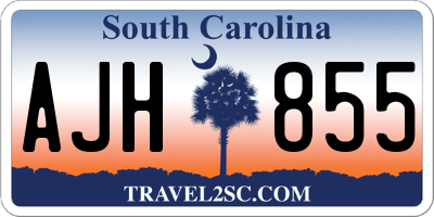 SC license plate AJH855
