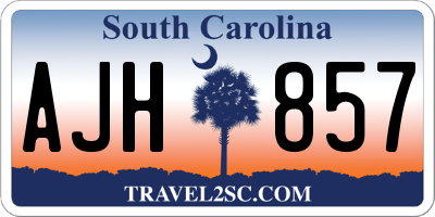 SC license plate AJH857