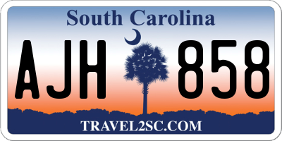 SC license plate AJH858