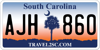 SC license plate AJH860