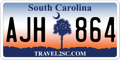 SC license plate AJH864