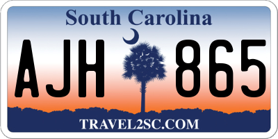 SC license plate AJH865