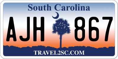 SC license plate AJH867