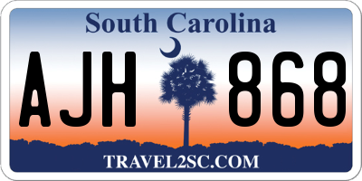 SC license plate AJH868