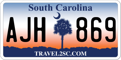 SC license plate AJH869