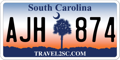 SC license plate AJH874