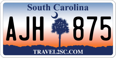 SC license plate AJH875