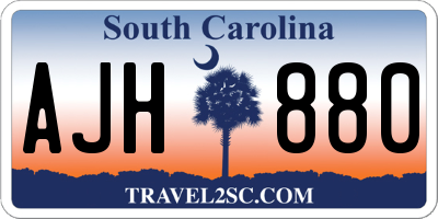 SC license plate AJH880