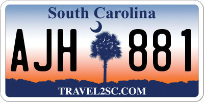 SC license plate AJH881