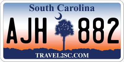 SC license plate AJH882