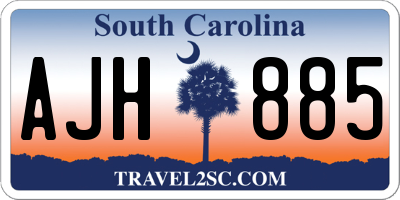 SC license plate AJH885