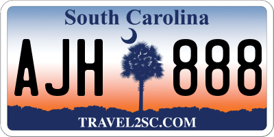 SC license plate AJH888