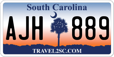 SC license plate AJH889