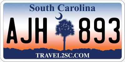 SC license plate AJH893