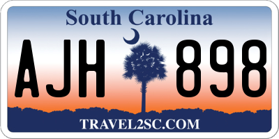 SC license plate AJH898