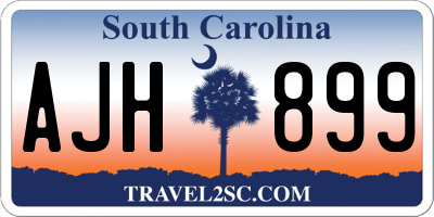 SC license plate AJH899