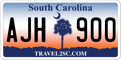 SC license plate AJH900