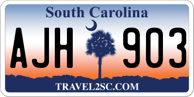 SC license plate AJH903