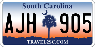 SC license plate AJH905