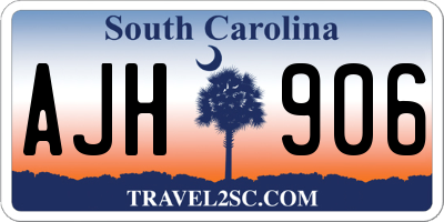 SC license plate AJH906