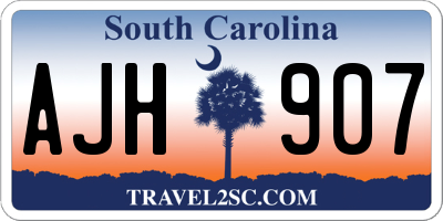 SC license plate AJH907