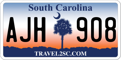 SC license plate AJH908
