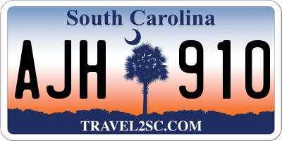 SC license plate AJH910
